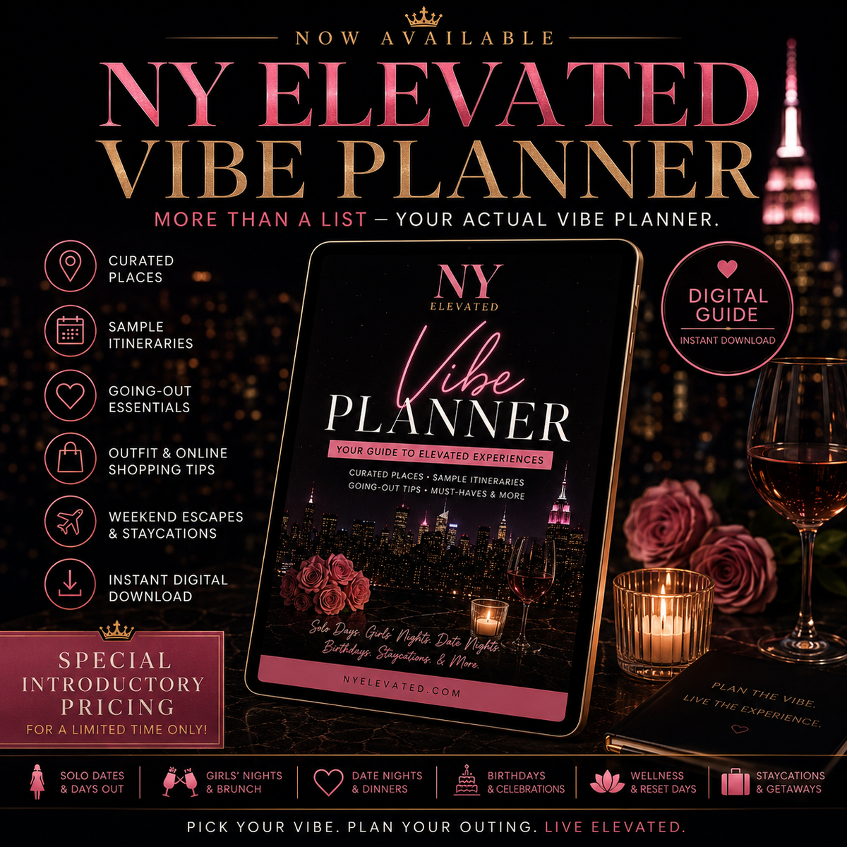 NY Elevated Vibe Planner I Digital Experience Guide